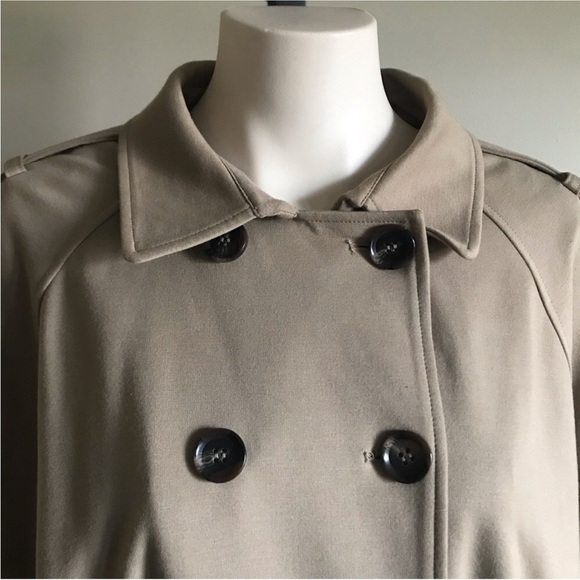 Anthropologie Cartonnier Button Down Pea Jacket Short Tan Size Large - Picture 2 of 7